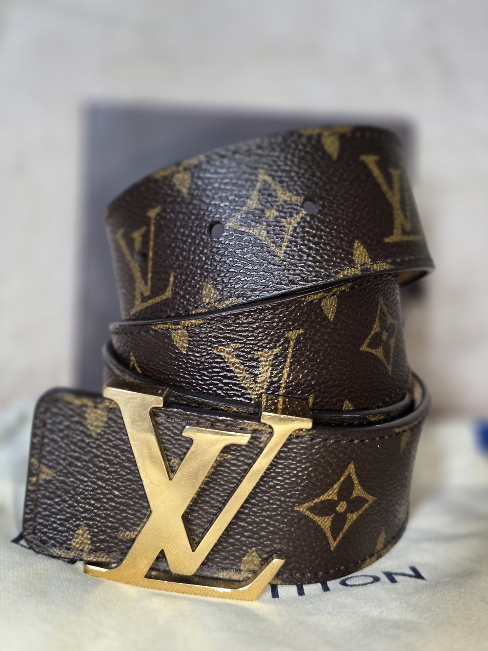 Louis Vuitton Initiales 30 MM Monogram Canvas Belts 90/36
